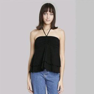 Women's Knit Tiered Mini A-Line Skirt - Wild Fable™ Black L